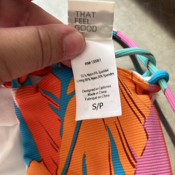 l*space Monstera Palm Leaf Lace Up Convertible Tie Byrdie Bandeau Top - Picture 6 of 7